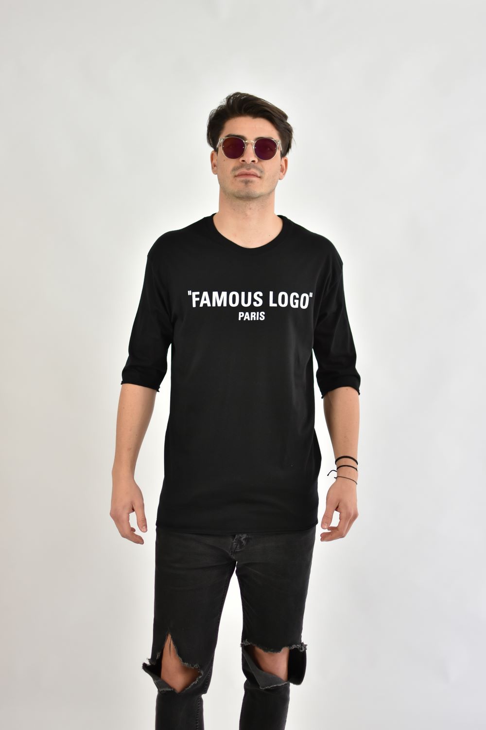 ΜΠΛΟΥΖΑ ΜΑΚΟ "Famous Logo" ΜΑΥΡΟ