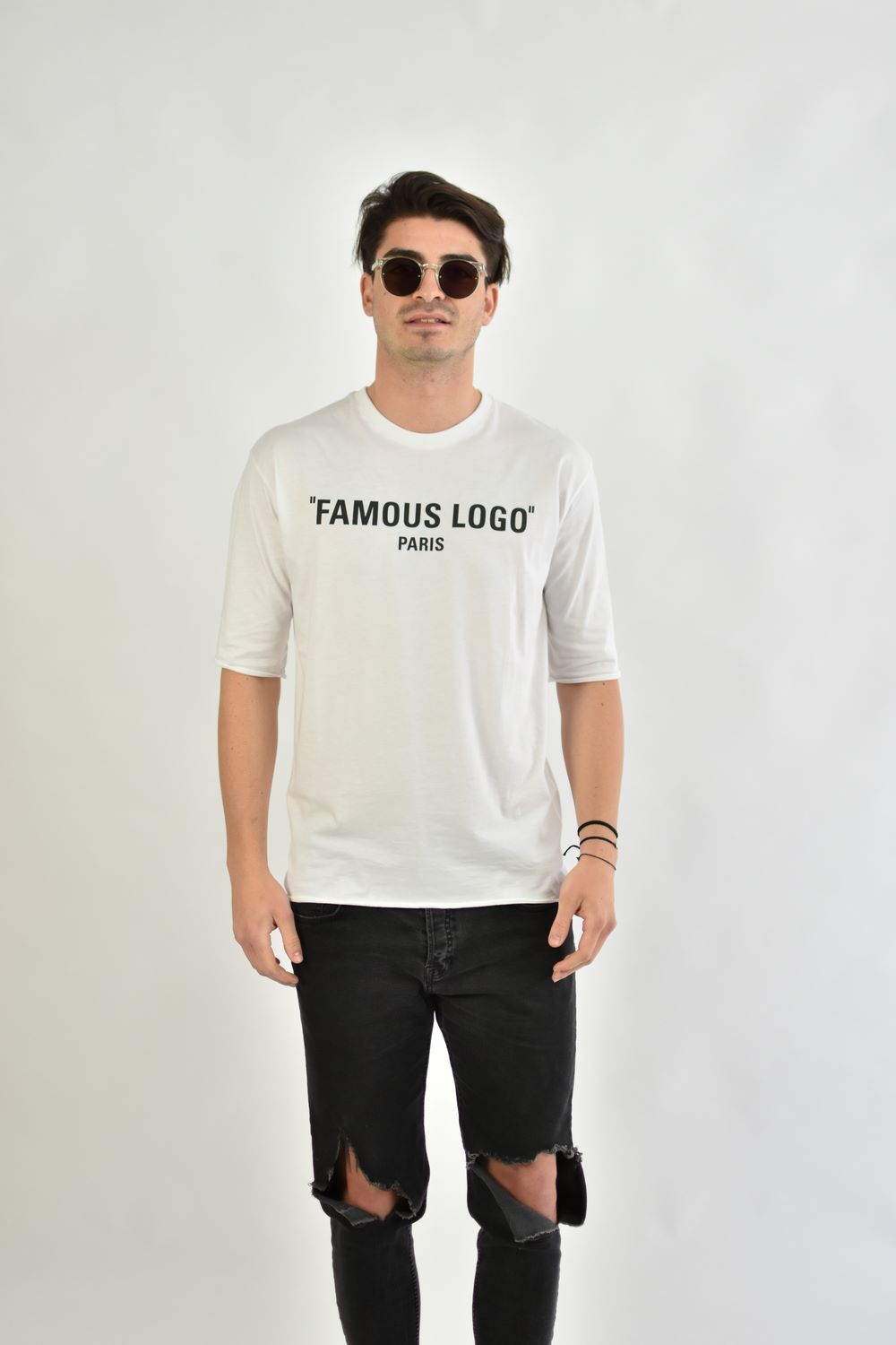 ΜΠΛΟΥΖΑ ΜΑΚΟ "Famous Logo" ΑΣΠΡΟ